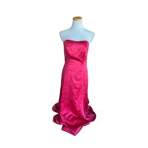 Womens Alfred Angelo Red Strapless Bridesmaid Dress Evening Gown 7055  Sz 8 2012
